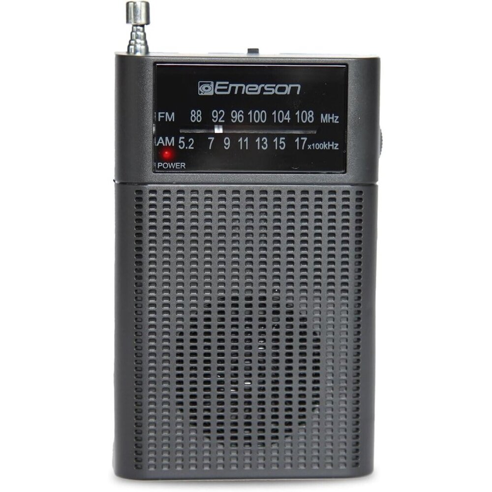 Emerson ER-7000 Portable FM/AM Radio w/ Built-in Speaker Belt Clip Jack